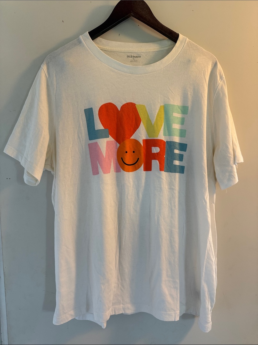 Old Navy Unisex White Multicolor "Love More" Pride Graphic Tee Sz XL NWOT